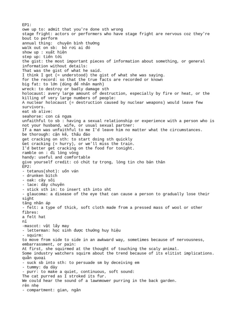 Slang & Phrases for Language Learners | PDF | Volcano
