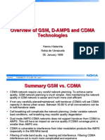 Overview of GSM, D-AMPS and CDMA Technologies