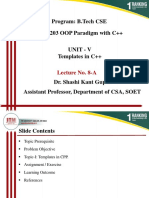 Program: B.Tech CSE CSL0203 OOP Paradigm With C++: Lecture No. 8-A