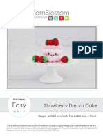 Strawberry Dream Cake: Gauge: With 3.5 MM Hook, 5 SC Sts & 6 Rows 1 Inch