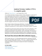 Certified Information Systems Auditor (CISA) Certification-A Complete Guide