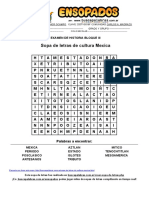 Sopa de Letras de Cultura Mexica