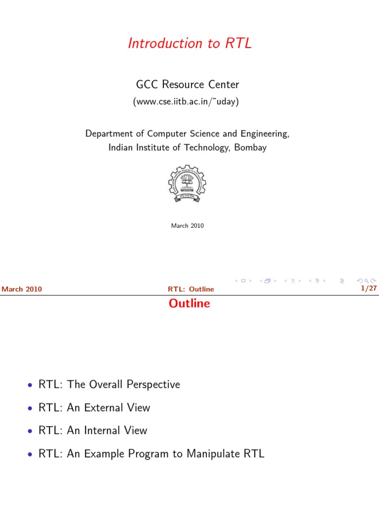 Introduction To RTL: GCC Resource Center | PDF | Compiler | Abstraction ...