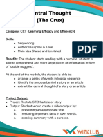 Central Thought (The Crux) : Category: CCT (Learning Efficacy and Efficiency) Skills