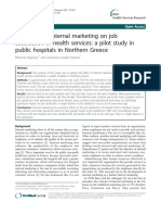 The Effect of Internal Marketing On Job Satisfaction in Health Services: A Pilot Study in Public Hospitals in Northern Greece