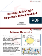Incompatibilidad ABO Plaquetaria