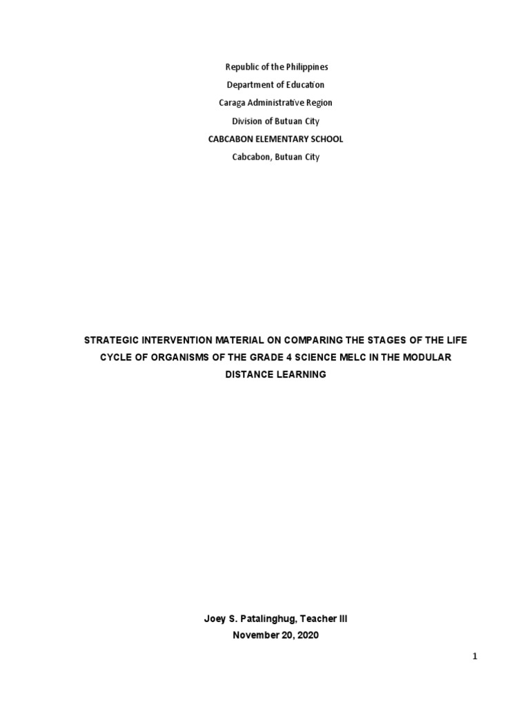 Enhancing Grade 4 Science with SIM | PDF | Teachers | Learning