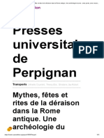 Mythes, Fêtes Et Rites de La Déraison Dans La Rome Antique