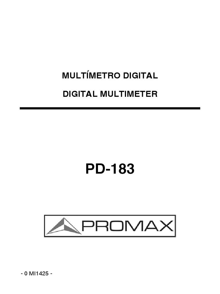 Promax - PD-183 - Digital-Multimeter - User Manual | PDF | Corriente ...