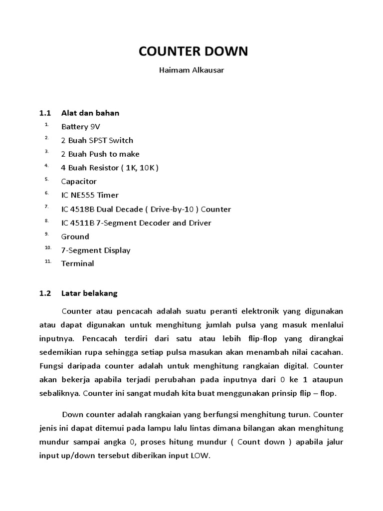 Laporan UAS Counter Down - Haimam Alkausar | PDF