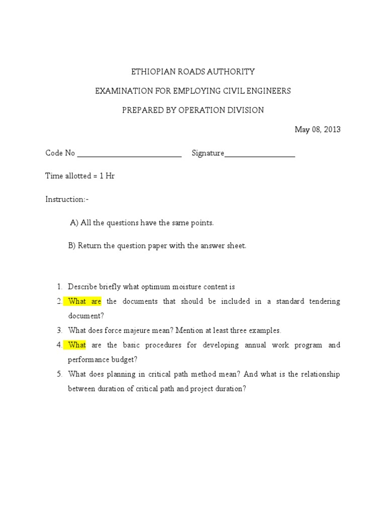 CIVIL ENGINEERING ENTRANCE EXAM REVIEWER 2025 WITH ANSWER KEY PDF visual data 2