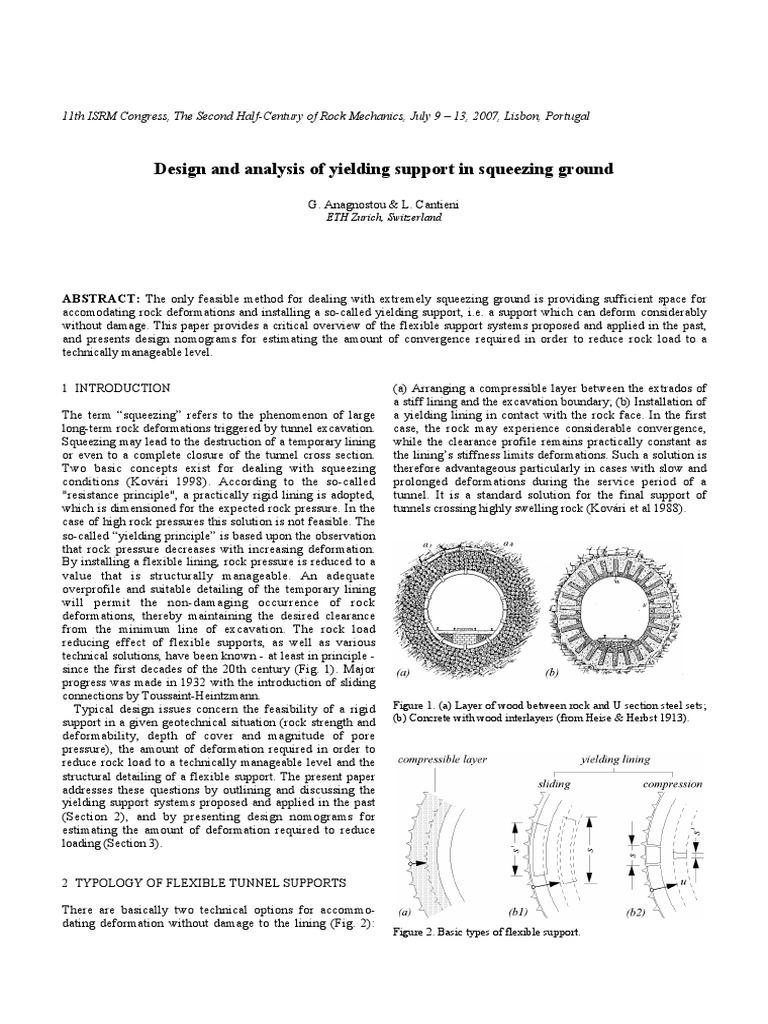 Yielding Support in Squeezing Ground | PDF | Strength Of Materials ...