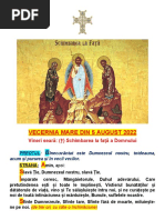 Vecernia 05.08.2022, Vineri Seară, Schimbarea La Față