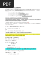 Quadratic Equations Methods