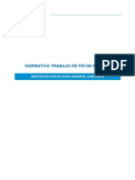 Normativa TFM Master Psicología General Sanitaria