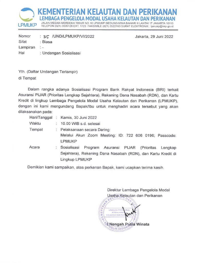 Undangan Sosialisasi Asuransi | PDF