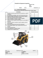 Checklist For Equipment Inspection Skid Steer Loader