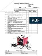 Checklist For Equipment Inspection Welding Machine