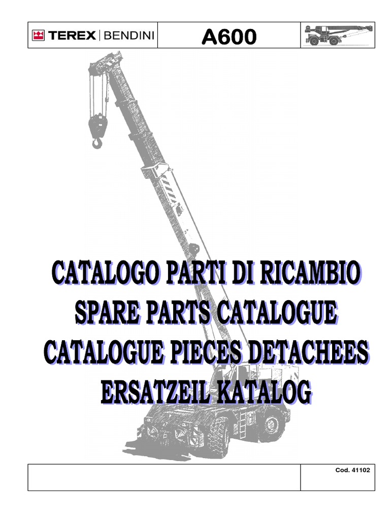 Terex A600L Spare Parts Guide | PDF | Truck | Machines