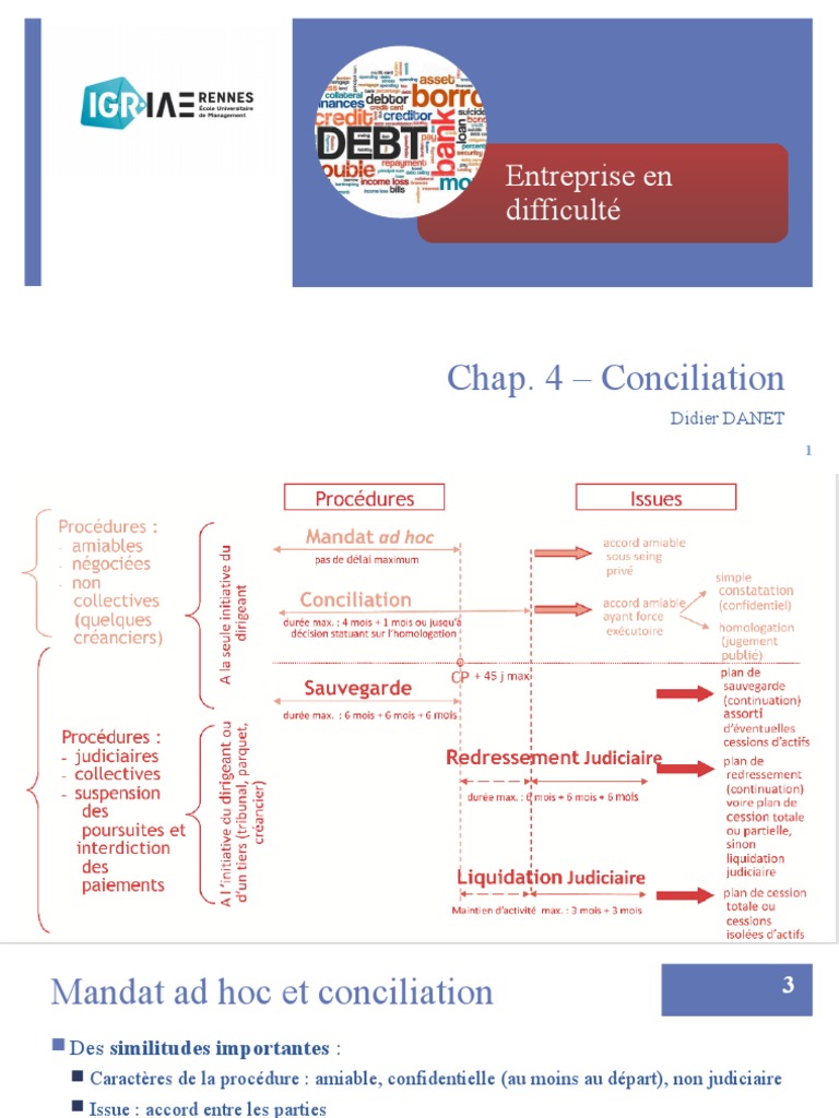 2022 04 Conciliation | PDF | Débiteur | Dettes