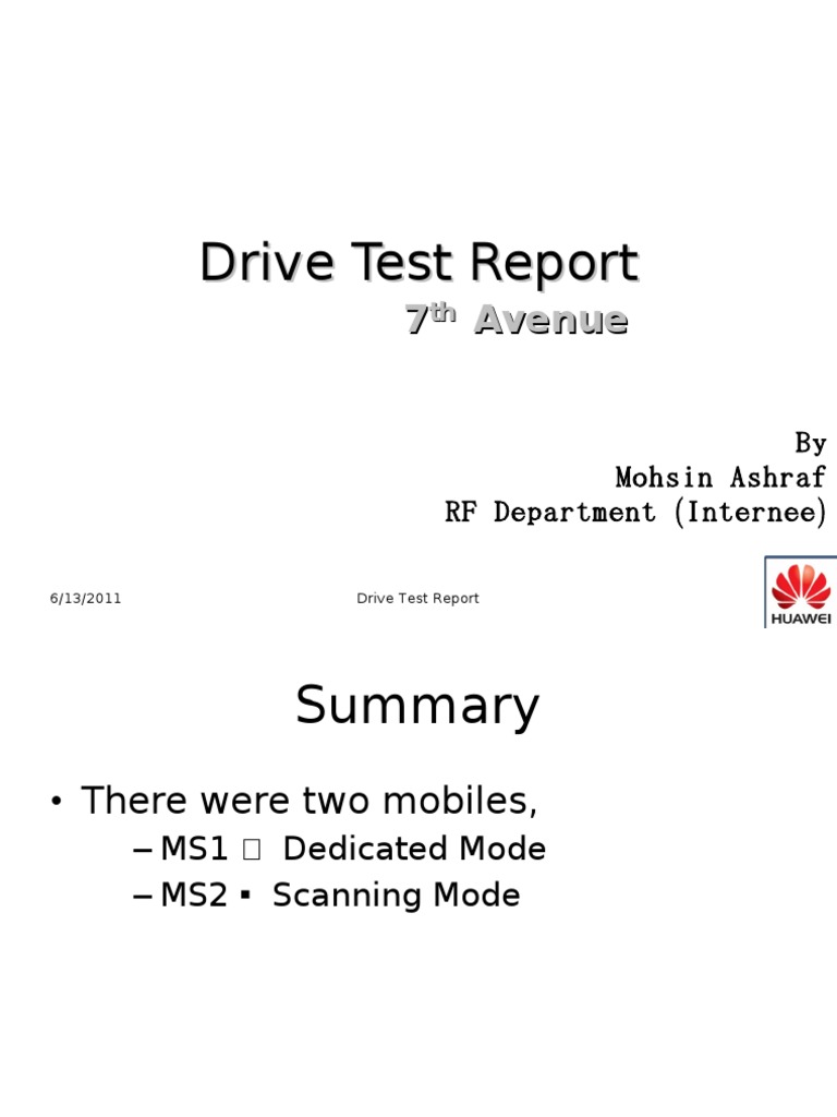Drive Test Report | PDF