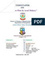 "Business Plan in Azad Bakery": Term Paper ON