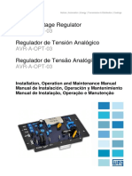 WEG Regulador de Tensao Analogico Avr A Opt 03 03 B 03 C Mwml00516 Manual Portugues Ingles Espanhol