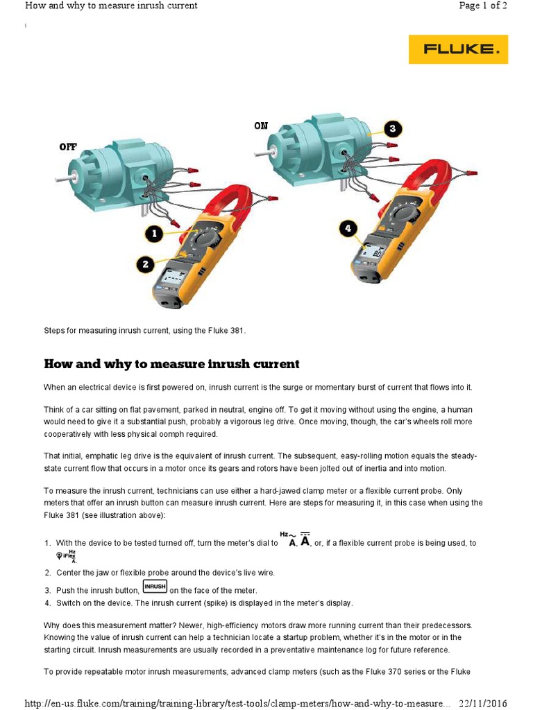 How and Why to Measure Inrush Current PDF Electric Motor Engines