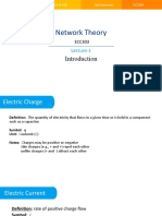 Network Theory: Lecture 1: Introduction 2nd Yr ECE 3rd Semester ECC303