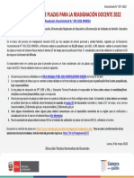 Plazas para La Reasignación Docente 2022