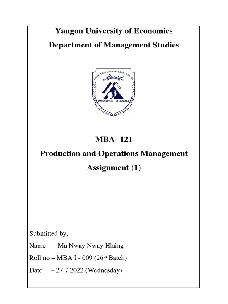 POM Assignment 1 | PDF | Mc Donald's | Supply Chain