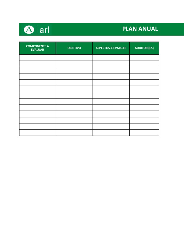 Anexo 31. Plan Anual de Auditorias | PDF | Auditoría | Business