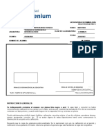 Instrucciones Generales: Es Indispensable Contestar El Examen Con Pluma Tinta Negra o Azul. Si Usas Lápiz o Corrector No Habrá