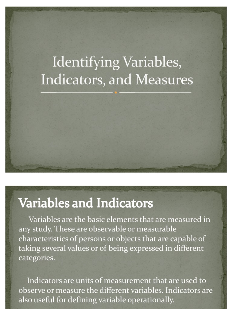 Identifying Variables, Indicators, and Measures | PDF | Attitude ...