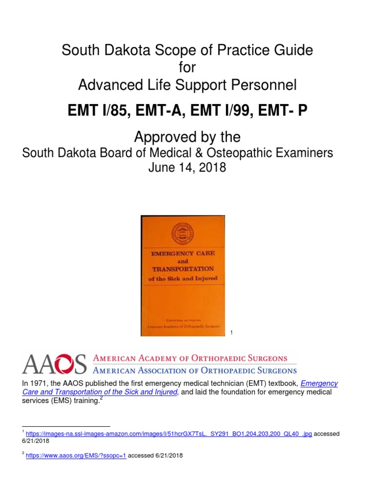 Als Scope of Practice Guide | PDF | Emergency Medical Technician ...