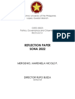 Reflection Paper SONA 2022: Mergenio, Mareniela Nicole P