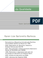Gestão Da Qualidade: Karen Sartoretto Barboza