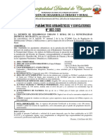 Municipalidad Distrital de Chazuta: Certificado de Parámetros Urbanísticos Y Edificatorios #002-2021