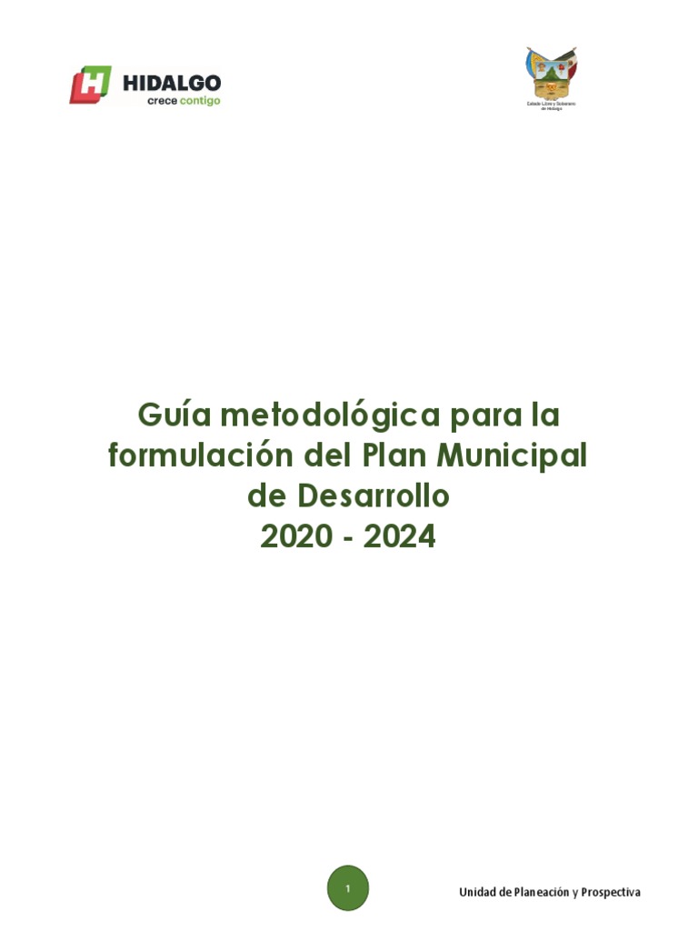 Guía Metodológica Del Plan Municipal de Desarrollo 2020-2024 | PDF ...