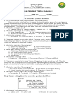 Second Periodic Test in English V: Cabangcalan Elementary School