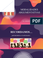 Modalidades Argumentativas: Semana 14