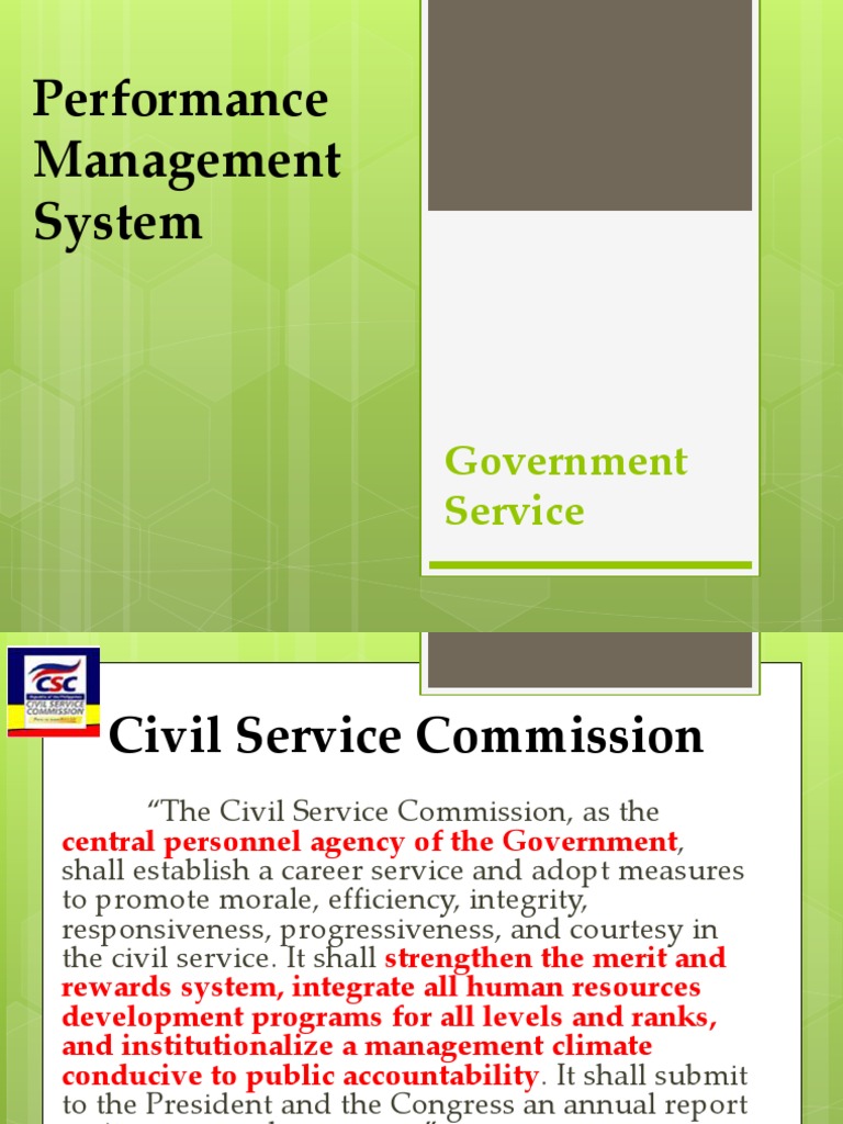 Civil Service Performance Management System | PDF | Performance ...