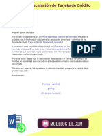 Modelo Carta Cancelación de Tarjeta de Crédito