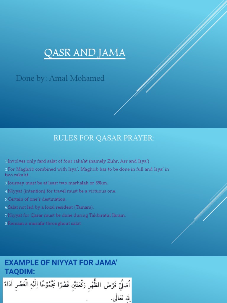 Qasr and Jama' Prayer Guidelines | PDF | Religion & Spirituality
