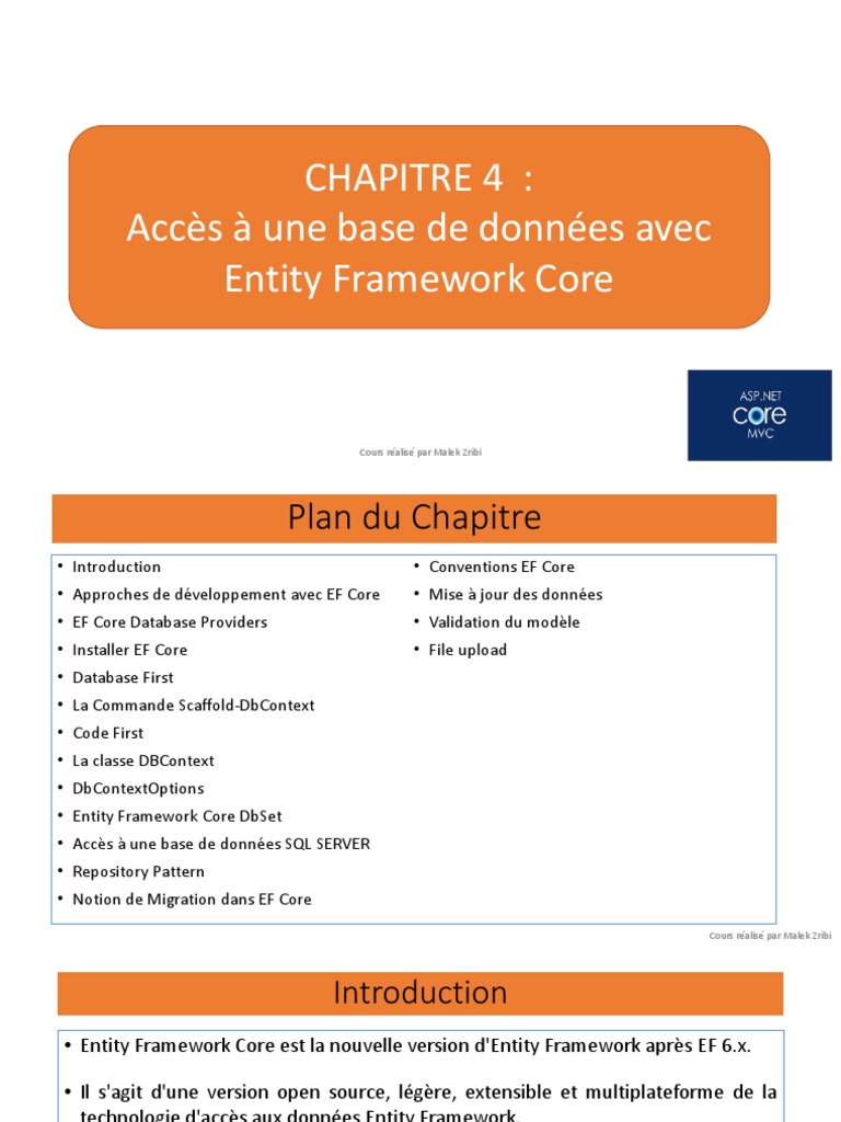 Accès à SQL Server avec EF Core | PDF | Microsoft SQL Server | Bases de ...