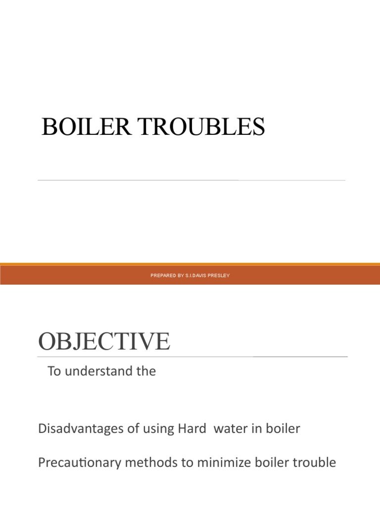 Boiler Troubles Prepared by S.I.Davis Presley PDF Sodium Hydroxide