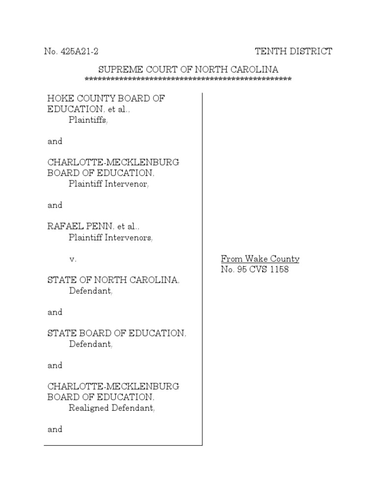 Brief of North Carolina Business Leaders in Leandro Case | PDF | U.S. State  | Economic Growth