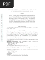 Numbers and A Generalization of Safe Primes and Sophie Germain Primes