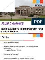Fluid Dynamics: Basic Equations in Integral Form For A Control Volume