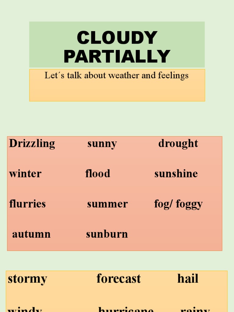 Cloudy Partially: Let S Talk About Weather and Feelings | PDF